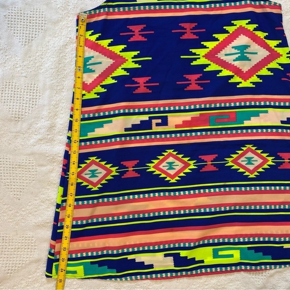 Vanilla Bay Dress‎ 10 Sleeveless Vibrant Aztec Print A Line Knee Length - Picture 7 of 11
